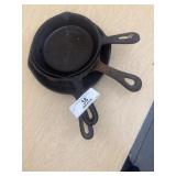 4 Cast Iron Small Skillets
