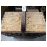 Antique Wood Sewing Box & Contents