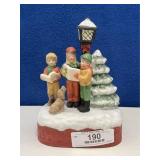 Ceramic Christmas Scene Music Box