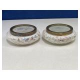 2 Antique Wave Crest Opal Pin Dishes
