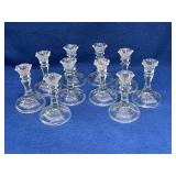 10 Glass Candlestick Holders