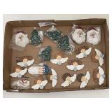 Flat of Christmas Magnets, Pins and Earrings