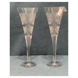 Set of 2 Waterford Crystal Toasting Flutes