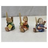 3 Hummel Candle Holder Figurines