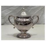 Silver on Copper Sugar Bowl with Lid