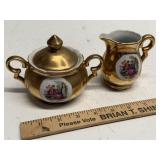 Miniature Kutani Gold Cream & Sugar Set