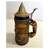 Gerz Fox Handle Beer Stein w/Pewter Lid