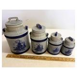 Vintage Dutch Windmill Canister Set