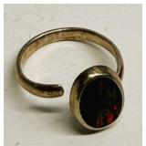 Adjustable Opal Style Sterling Silver Ring