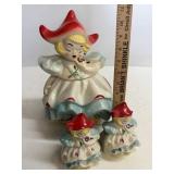 Vintage Girl Cookie Jar & Shakers