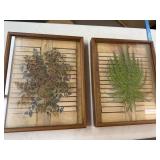 Vintage Lucid Lines Plant Window Pair
