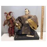Japanese Theater & Jester Doll Pair