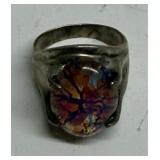 Sterling Ring w/ Art Glass Stone