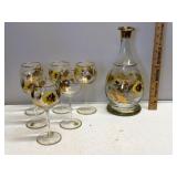 Hand-Painted Wine Glass & Decanter Set