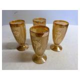 4 Pink Jeanette Glass Depression Tumblers