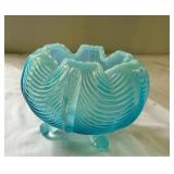 Blue Drape Footed Rose Bowl