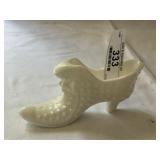 Hobnail Milk Glass Shoe