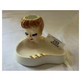 Vintage Leftons Lady Head Vase Ashtray