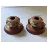 Pair of Roseville Art Pottery Candlesticks