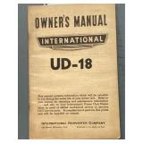 IH UD18 Owners Manual