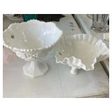 2 Milk Glass Collectibles