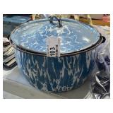 Blue / White Granite Ware Pot