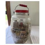 Vintage Glass Pickle Jar with Corks