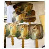 8 Vintage Religious Hand Fans