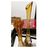 2 Art Glass Bud Vases