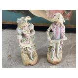 2 Porcelain Fern Japan Figurines