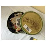 Vintage Tin of Buttons & Misc.
