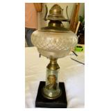 Antique Pattern Glass Oil Lamp Base