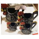 Pottery Rooster Measure Cups