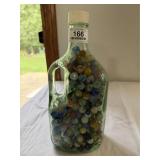 Large Glass Jug of Marbles