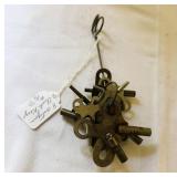 Lot of Antique Clock Keys