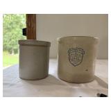 2 Stoneware UHL Crock Jars
