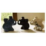 3 UHL Pottery Miniature Elephant Jugs