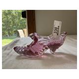 Signed Fenton Art Glass Shoe