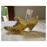 Signed Fenton Art Glass Shoe
