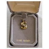 10K Gold 'S' Pendant