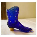 Artist Signed Fenton Art Glass Boot