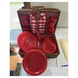 Complete Vintage Picnic Basket Set