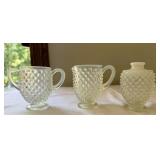 3 Pieces of Hobnail Glass