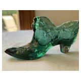 Signed Fenton Art Glass Shoe