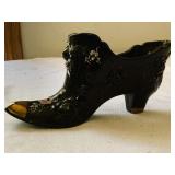 Signed Fenton Art Glass Shoe