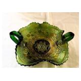 Carnival Glass Double Handled Nappy