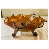 Footed Carnival Glass Bowl