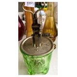 Green Depression Glass Mixer