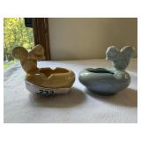 2 UHL Pottery Squirrel Ashtrays