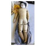 Porcelain & Leather Articulated Doll